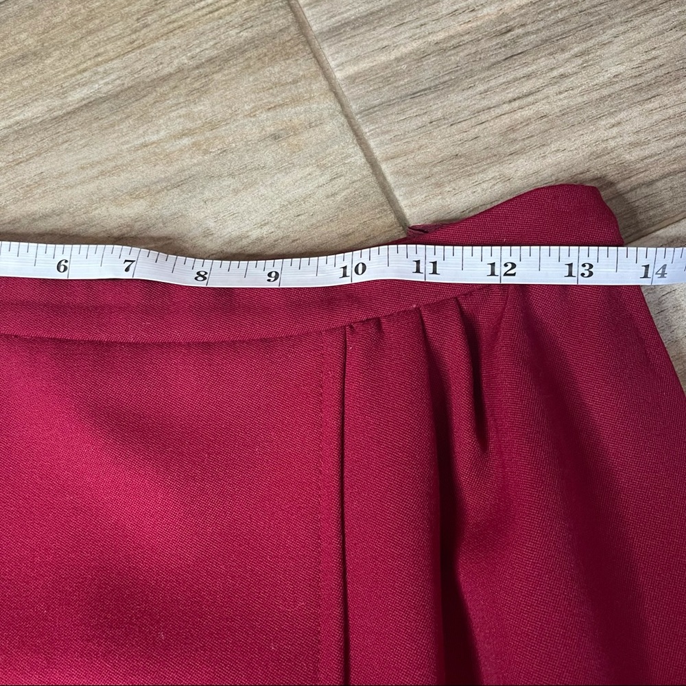 Vintage Valentino 1980's Burgandy/Berry Button A Line Skirt 8 - Picture 7 of 7